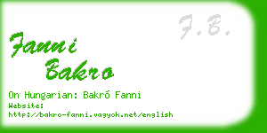 fanni bakro business card