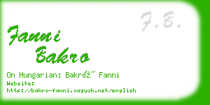 fanni bakro business card